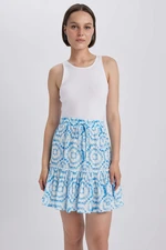DEFACTO Batic Crinkle Viscose Mini Skirt