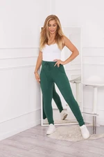 Sweatpants with tie at waist dark green