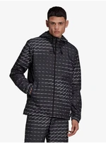 Black Mens Patterned Lightweight Hooded Jacket adidas Originals Mono W - Men