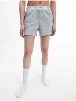 Light Grey Womens Sleeping Shorts Calvin Klein Underwear - Ladies
