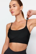 Trendyol Black Cross-Strap Detail Medium Support/Shaping Sports Bra