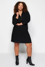 Trendyol Curve Black Knitted Dress with Feet.