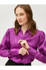 Koton Rachel Araz X - Draped Shoulder Satin Shirt