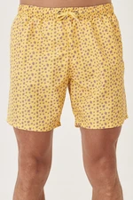 AC&Co / Altınyıldız Classics Men's Yellow Standard Fit Casual Patterned Swimwear Marine Shorts.