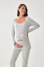 Dagi Gray Melange Maternity T-shirt