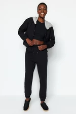 Trendyol Black Thick Basic Knitted Sweatpants with Fleece Inside