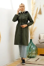 InStyle Cut-Out Front Pocket, Inner Shearling Für Coat - Khaki
