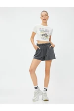 Koton Basic Shorts with Elastic Waist, Comfortable Cut