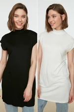 Trendyol 2-Pack Black and White High Neck Sleeveless Underwear Lining Tunic