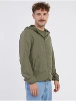 Khaki pánská lehká bunda s kapucí Jack & Jones Cali - Pánské