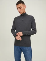 Dark gray men's sweater Jack & Jones Emil - Men