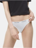 Bílá tanga s bílou gumou Thong Strings Calvin Klein Underwear - Dámské