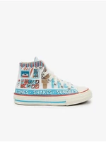 Blue and White Kids Ankle Patterned Converse Sweet Scoops Sneakers