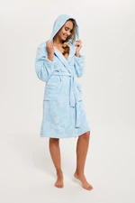 Misti women's long-sleeved bathrobe - blue