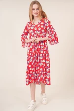 Bigdart 1959 Patterned Viscose Dress - Red