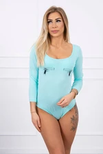 Body blouse with mint pistol print