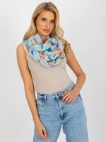 Women's tunnel scarf with print - blue