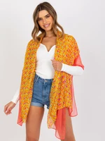 Yellow viscose scarf with polka dots