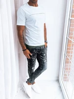 White men's T-shirt with Dstreet print