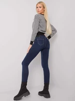 Dark blue jeggings with high waist