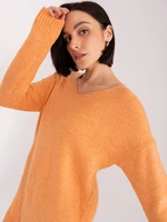 Light orange women's oversized sweater with long sleeves RUE PARIS