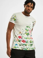 Floral T-Shirt Light Grey Speckled