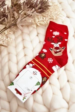 Women's Red Reindeer Socks