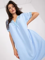 Light blue oversize dress with lace