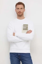 Mikina Calvin Klein pánská, bílá barva, s potiskem, K10K112249