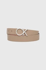 Oboustranný kožený pásek Calvin Klein dámský, béžová barva, K60K608781