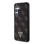 Zadní kryt Guess PU Leather 4G Triangle Metal Logo pro Samsung Galaxy S24+, černá