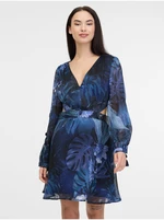 Dark blue women's dress with a plaid by Guess Farrah