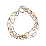 Two-tone layered bracelet - gold and silver colors