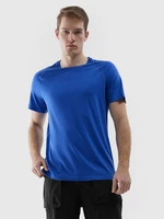 Pánske trekingové tričko s prísadou Merino vlny - kobaltovo modré