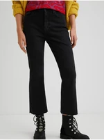Černé dámské zkrácené bootcut džíny Desigual Selva - Dámské