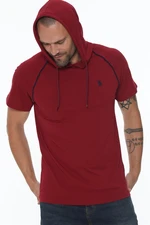 T8570 DEWBERRY HOODED MEN'S T-SHIRT-BURGUNDY