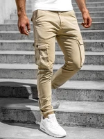 Pantaloni cargo camel cu curea Bolf CK2752