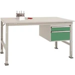 Manuflex AU5767.6011 Kompletní pracovní stůl základní Univerzální standardní s plastové desky, Šxhxv = 2000 x 800 x 760-870 mm