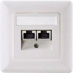 Datová zásuvka s krytem Setec, CAT 5e, 2x RJ45, bílá