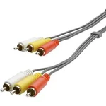 Spojovací kabel Speaka, 5x cinch zástrčka ⇔ 5x cinch zástrčka, černá, 3 m