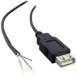 USB kabel s volným koncem BKL Electronic 10080111, zásuvka USB 2.0 typ A, 1.80 m, černá, 1 ks