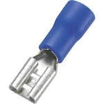 Faston zásuvka TRU COMPONENTS 745180 4.8 mm x 0.8 mm, 180 °, částečná izolace, modrá, 100 ks