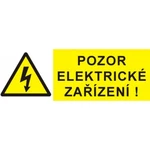 Samolepka pozor elektrické zařízení blesk v trojúhelníku (žlutá) 90x32mm