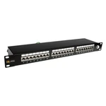 Patch panel Solarix SX24-6-STP-BK 24x RJ45 CAT6 STP 1U osazený černý