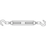 Napínák TOOLCRAFT 136618;hák-hák, N/A, M6, ocel, 1 ks