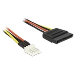 Napájecí kabel Delock 83877, [1x proudová SATA zástrčka 15pólová - 1x floppy zástrčka 4pólová], 0.24 m, černá, červená, žlutá