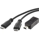 Kabel microUSB OTG Mirror 0,15 cm + adaptér microUSB ⇔ miniUSB