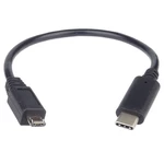 Kábel PremiumCord USB-C/Micro USB, 20 cm (kur31-02) čierny PremiumCord Adaptér USB 3.1 konektor C/male - USB 2.0 konektor Micro-B/male, 0,2m- První ko