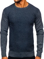 Tmavě modrý pánský svetr Bolf S8523