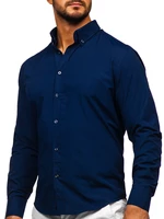 Pánská tmavě modrá elegantní košile s dlouhým rukávem Bolf 5821-1